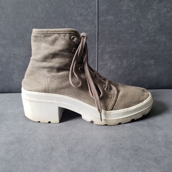 Grey Canvas Platform Sneakers from Forever 21 - Picture 3 of 5